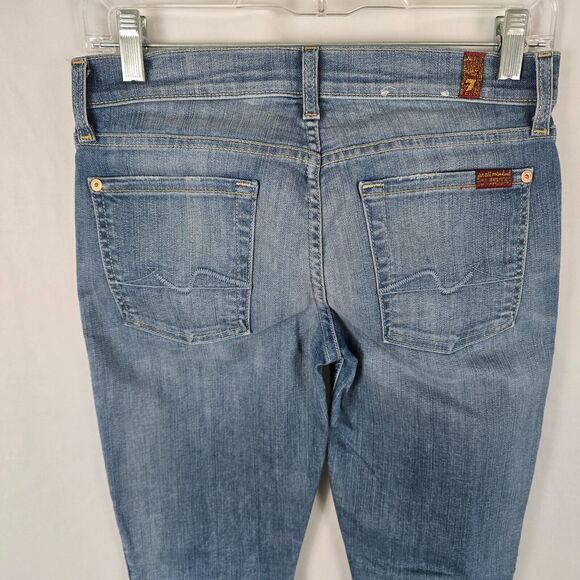7 For All Mankind Jeans Women's 27 Blue Medium Wash The Skinny - Picture 6 of 16